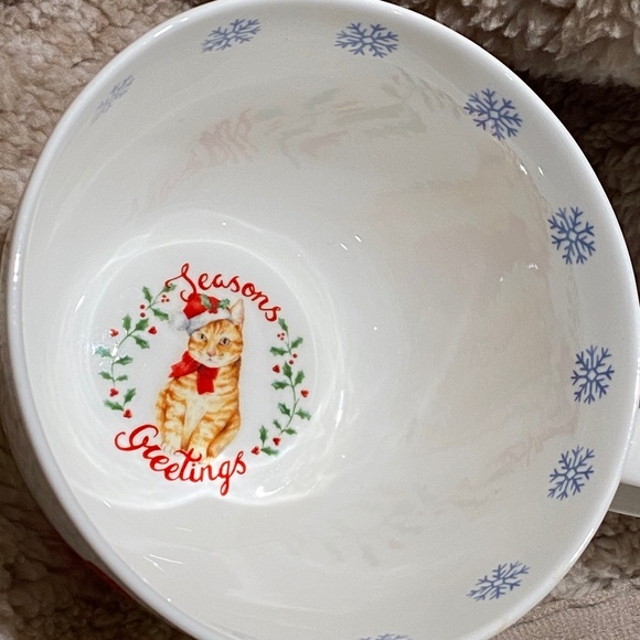 Portobello Kitty Cat in Christmas Hat Mug Seasons Greetings Made in England NWOT - Picture 6 of 12
